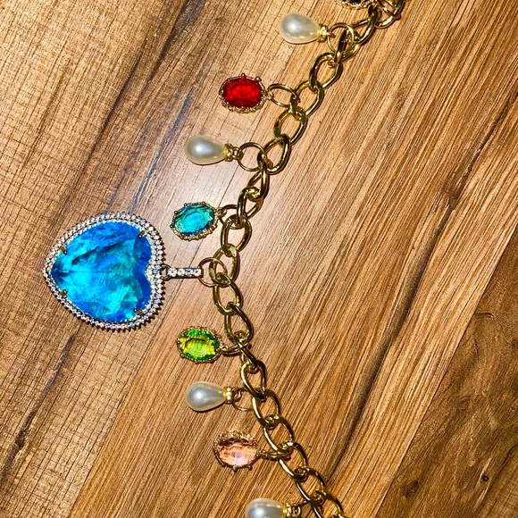 Blue Rhinestone Necklace - Picture 3 of 3